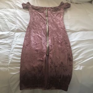Pink Velvet Midi Dress